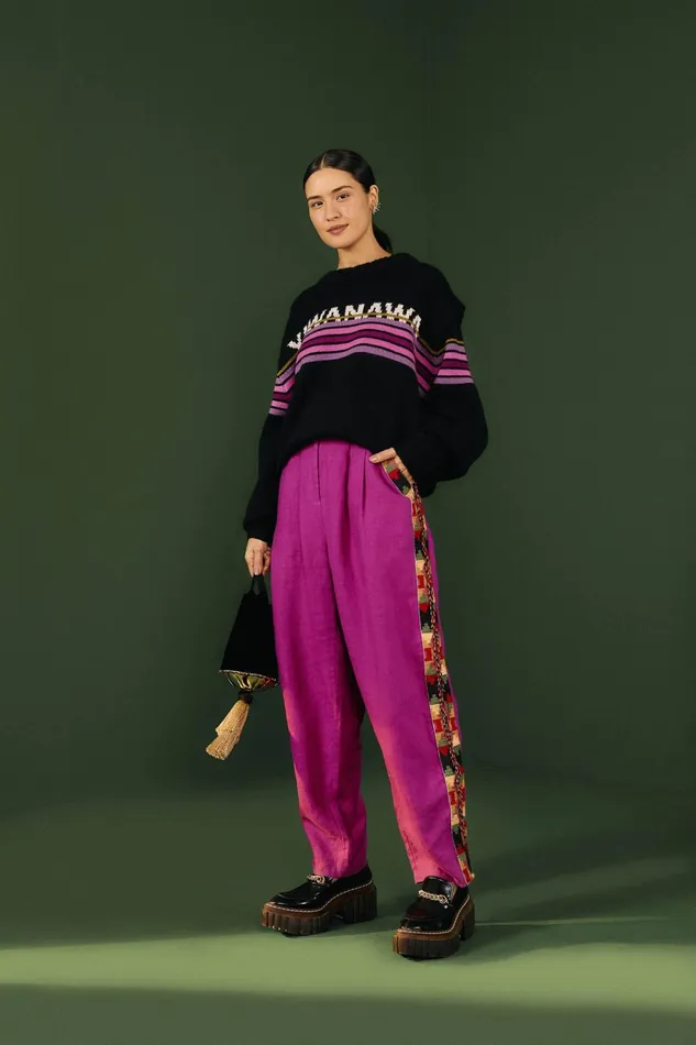 Black Graphic Yawanawa Sweater Women Farm Rio Sweaters and Sweatshirts