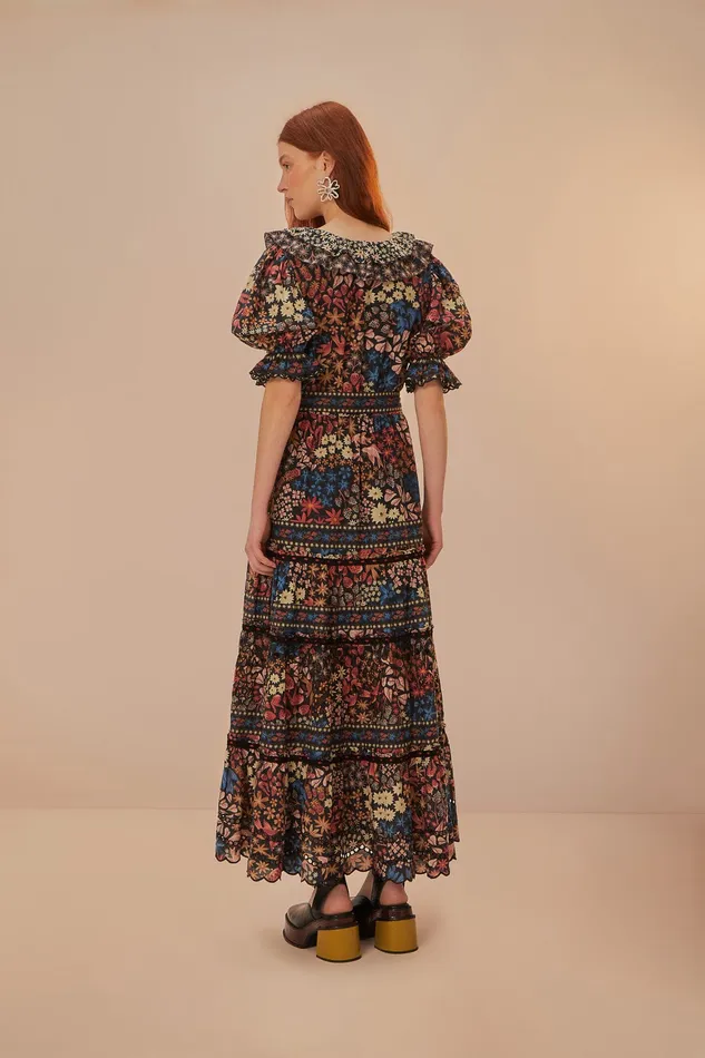 Black Jujus Garden Maxi Dress Women Farm Rio Maxi Dresses