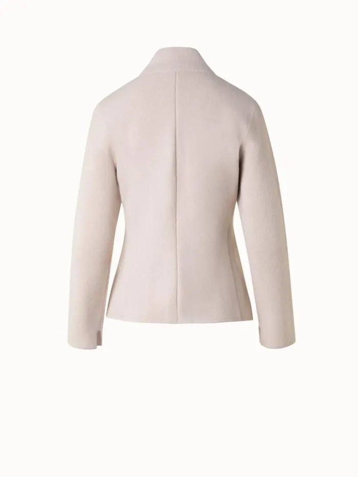 Blazer Style Cashmere Knit Cardigan Sand Women Akris Cashmere