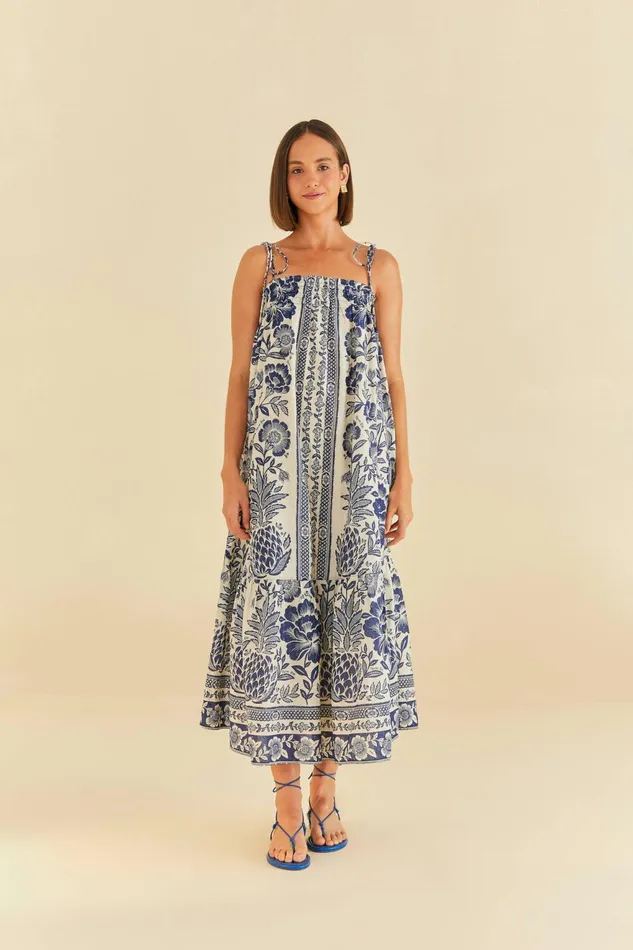 Blue Pineapple Garden Maxi Dress Women Farm Rio Maxi Dresses