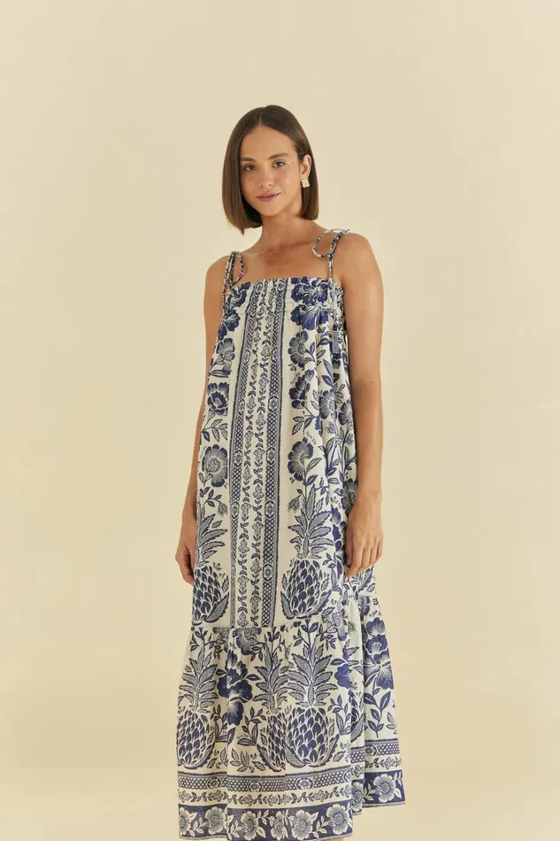 Blue Pineapple Garden Maxi Dress Women Farm Rio Maxi Dresses
