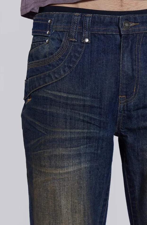 Bootcut Jeans Men Jaded London Embroidered Bass Jeans