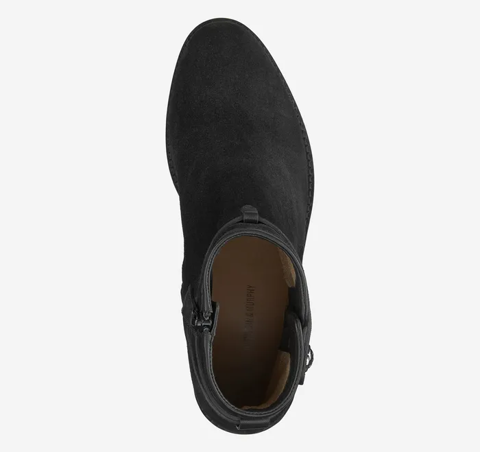Boots and Booties Darby Snap Bootie Black Suede Johnston and Murphy Women