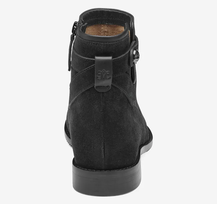 Boots and Booties Darby Snap Bootie Black Suede Johnston and Murphy Women