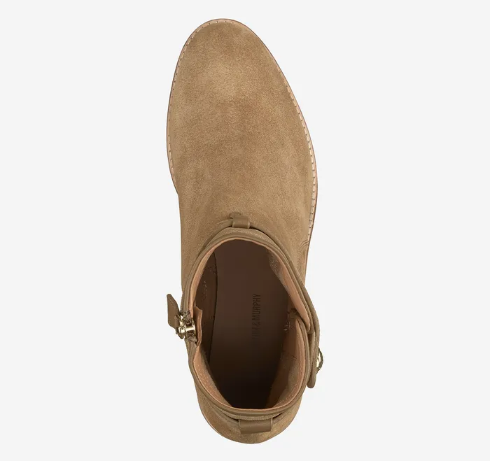 Boots and Booties Johnston and Murphy Women Darby Snap Bootie Chesnut Suede