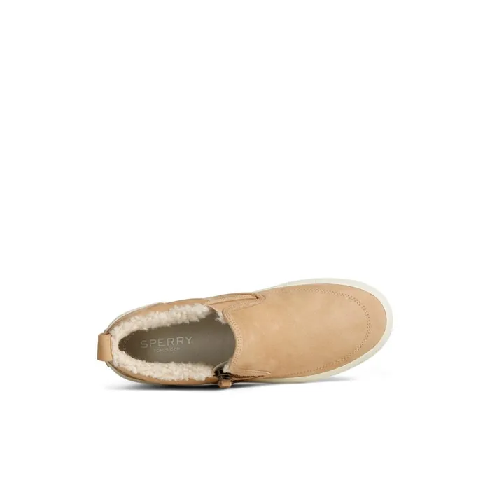 Boots Women Sperry Crest Side Zip Cozy Sneaker Khaki