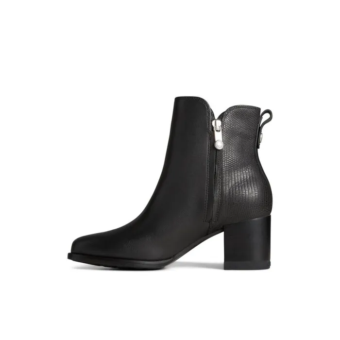 Boots Women Sperry Seaport Heel Leather Boot Black