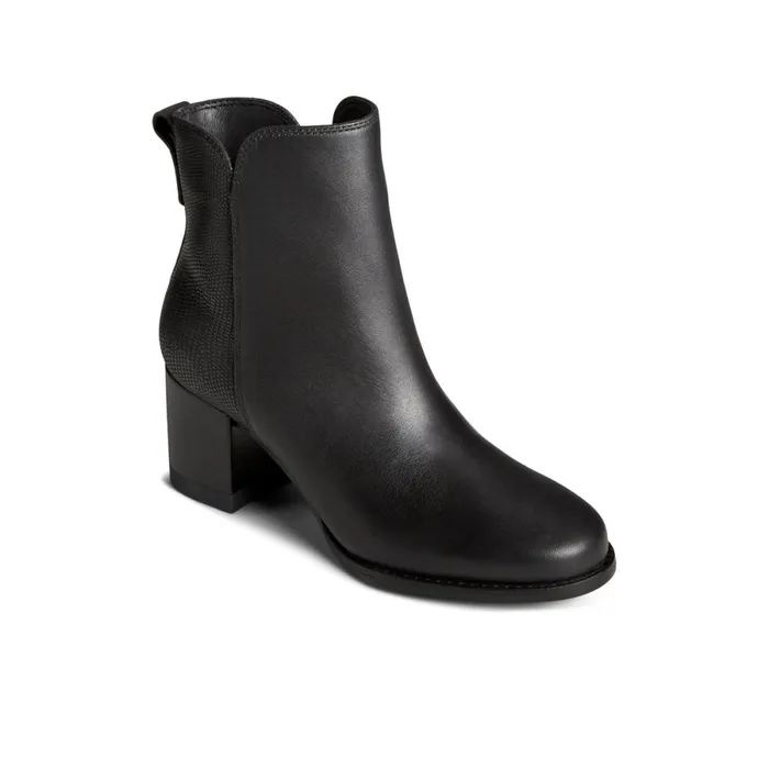 Boots Women Sperry Seaport Heel Leather Boot Black