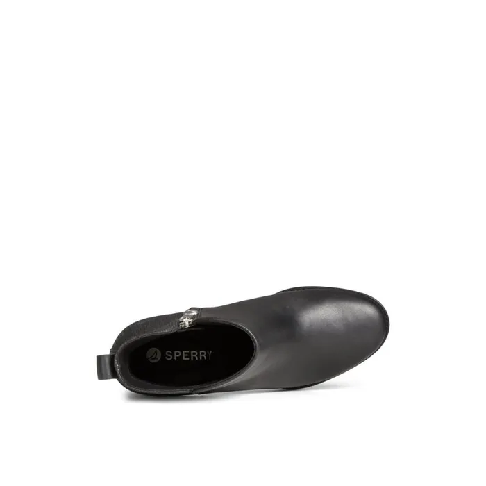 Boots Women Sperry Seaport Heel Leather Boot Black
