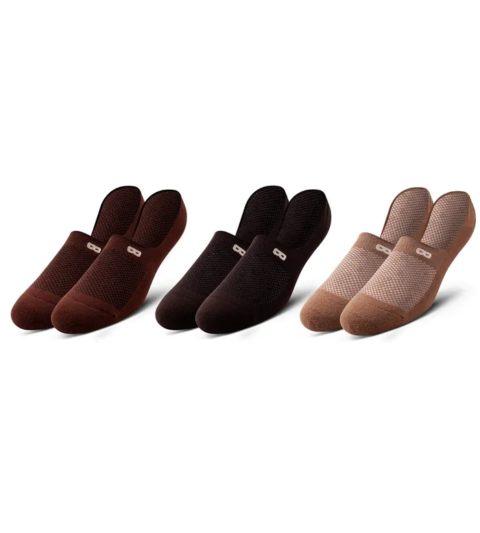 Bowo Cushion No Show Brown Socks 3 Pack Men Pair Of Thieves No Show