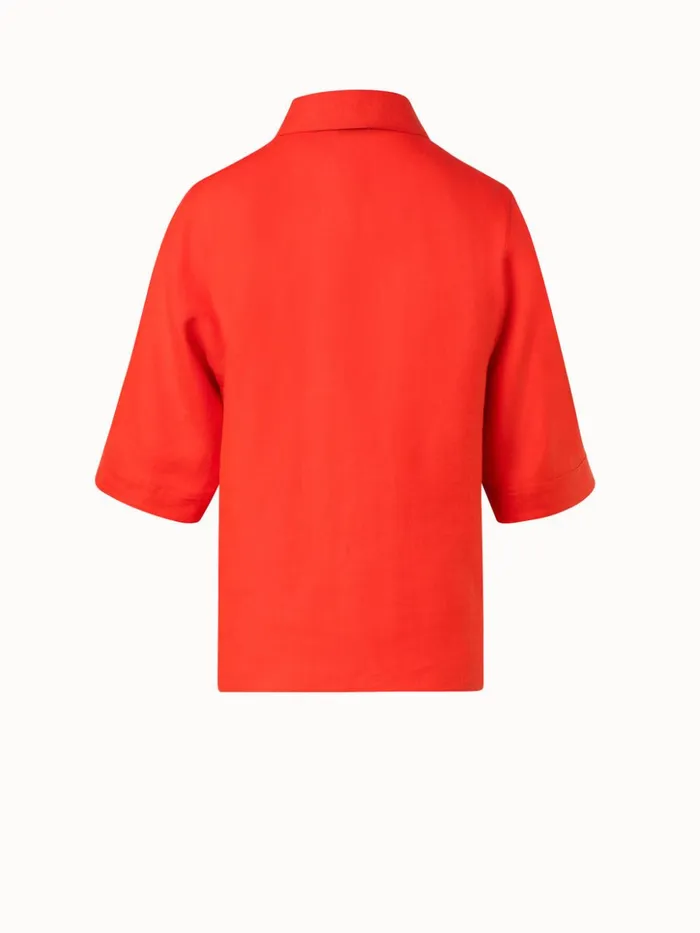 Boxy Shirt Blouse In Linen Voile Cadmium Women Akris Blouses