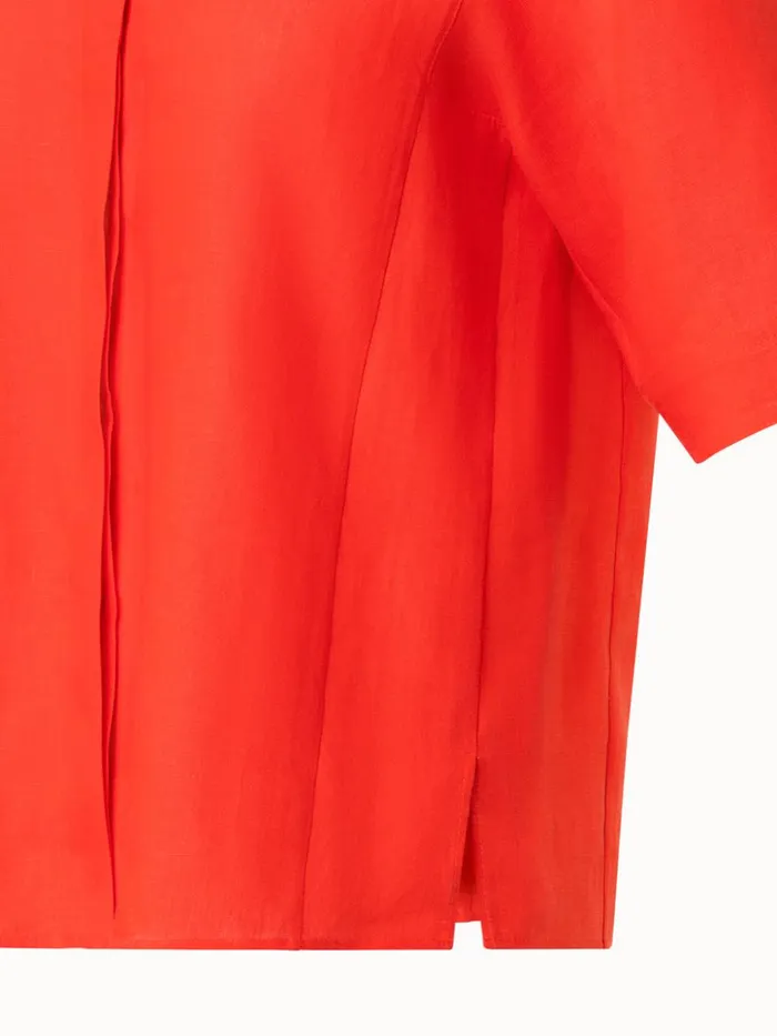 Boxy Shirt Blouse In Linen Voile Cadmium Women Akris Blouses