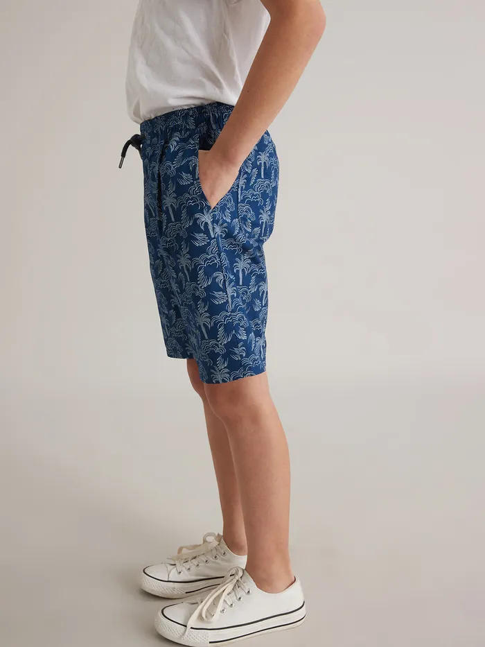 Boys Cyrillus Clothing Palm Print Bermuda Shorts