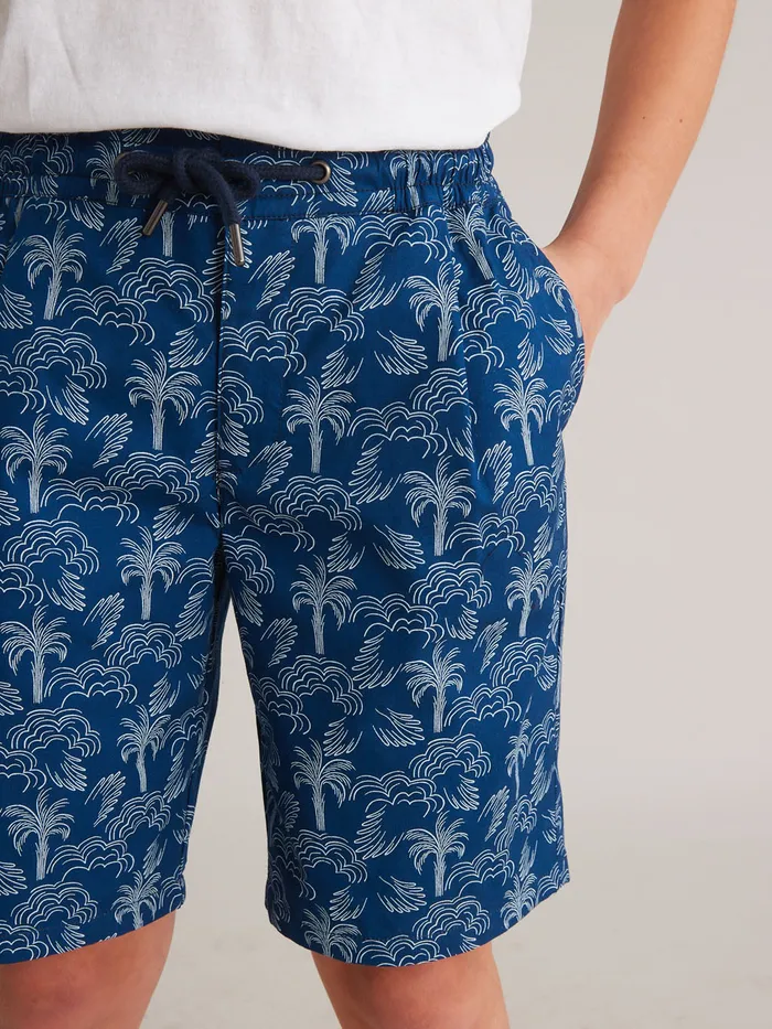 Boys Cyrillus Clothing Palm Print Bermuda Shorts