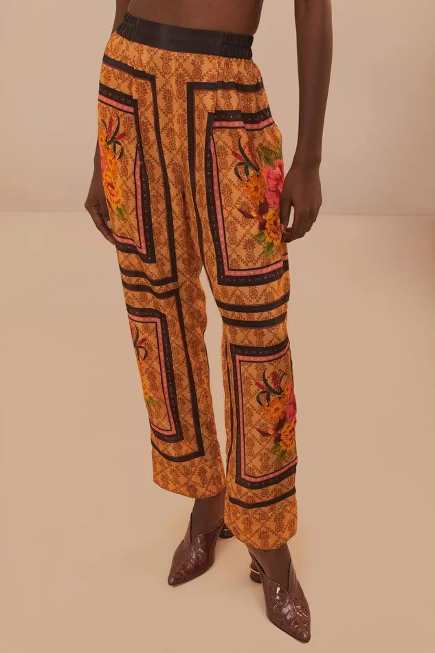 Brown Charming Garden Scarves Pants Women Farm Rio Pants