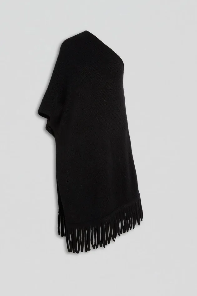 Capes Women Scanlan Theodore FRINGED CAPE BLACK