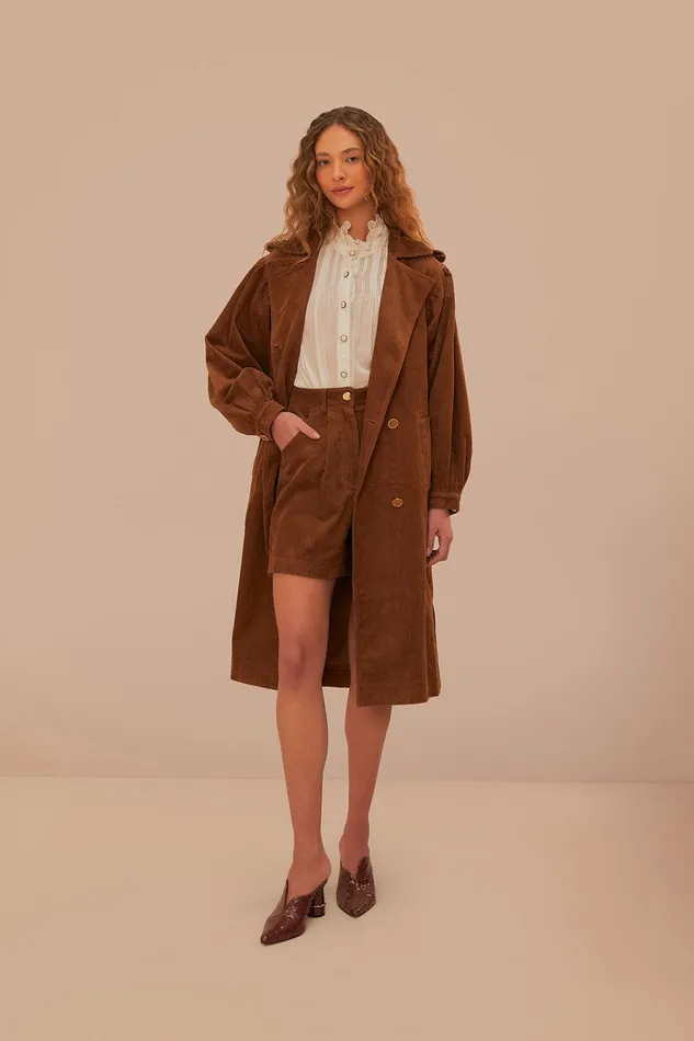 Caramel Corduroy Shorts Women Farm Rio Shorts