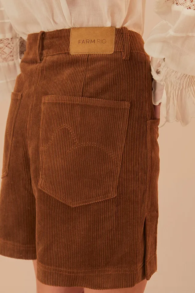 Caramel Corduroy Shorts Women Farm Rio Shorts