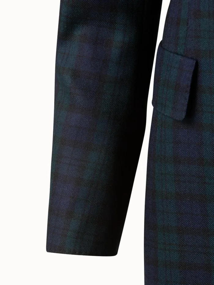 Cashmere Double Face Check Jacket Navygallus Green Women Akris Jackets