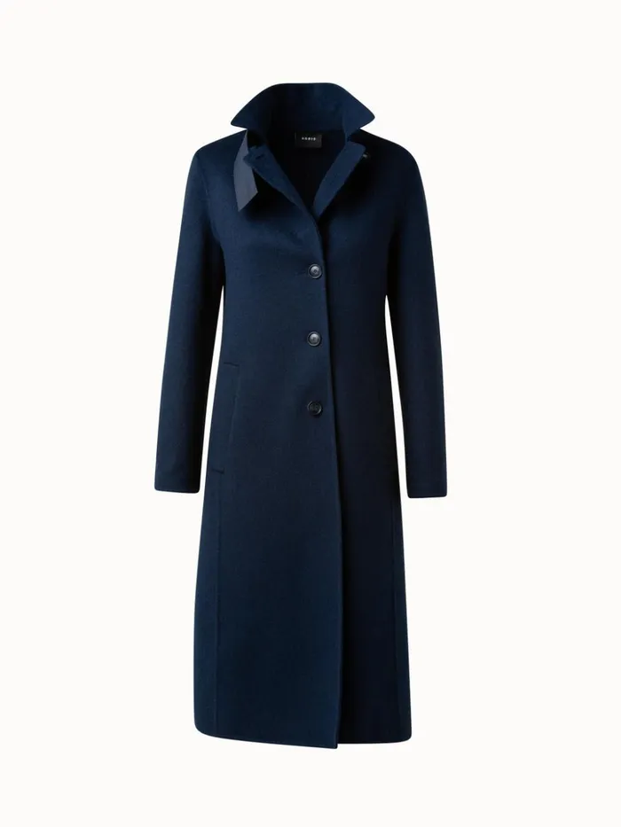 Cashmere DoubleFace Melange Blazer Coat Navy Women Akris Coats