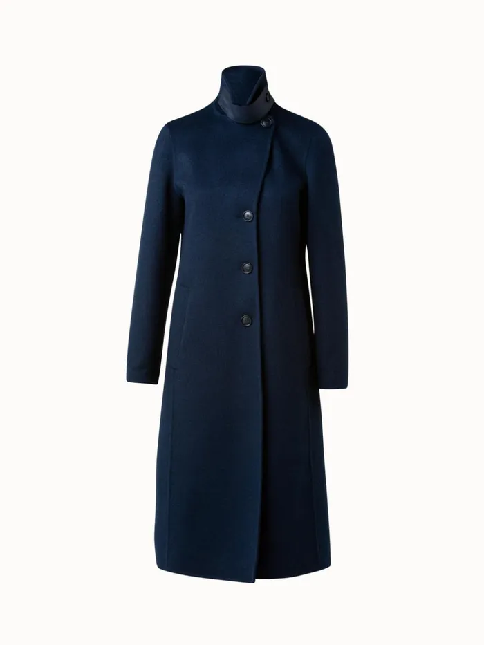 Cashmere DoubleFace Melange Blazer Coat Navy Women Akris Coats