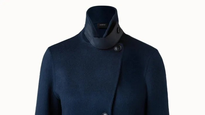 Cashmere DoubleFace Melange Blazer Coat Navy Women Akris Coats