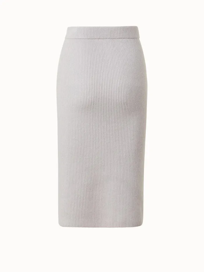 Cashmere Rib Knit Tube Skirt Greige Women Akris Knitwear