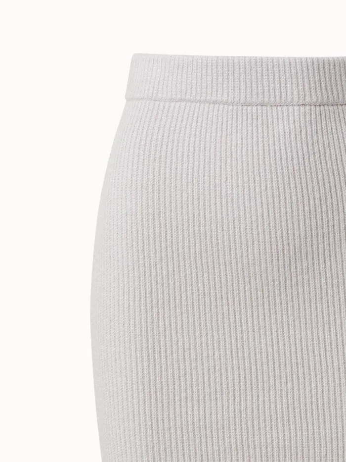 Cashmere Rib Knit Tube Skirt Greige Women Akris Knitwear
