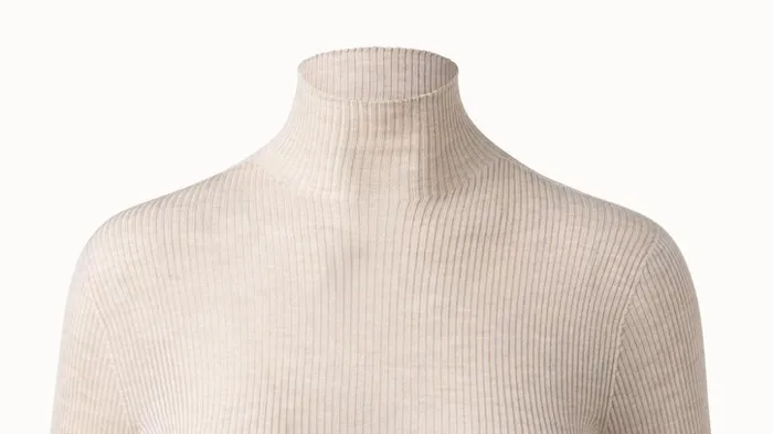 Cashmere Silk Fine Rib Mockneck Bl Women Akris Knitwear