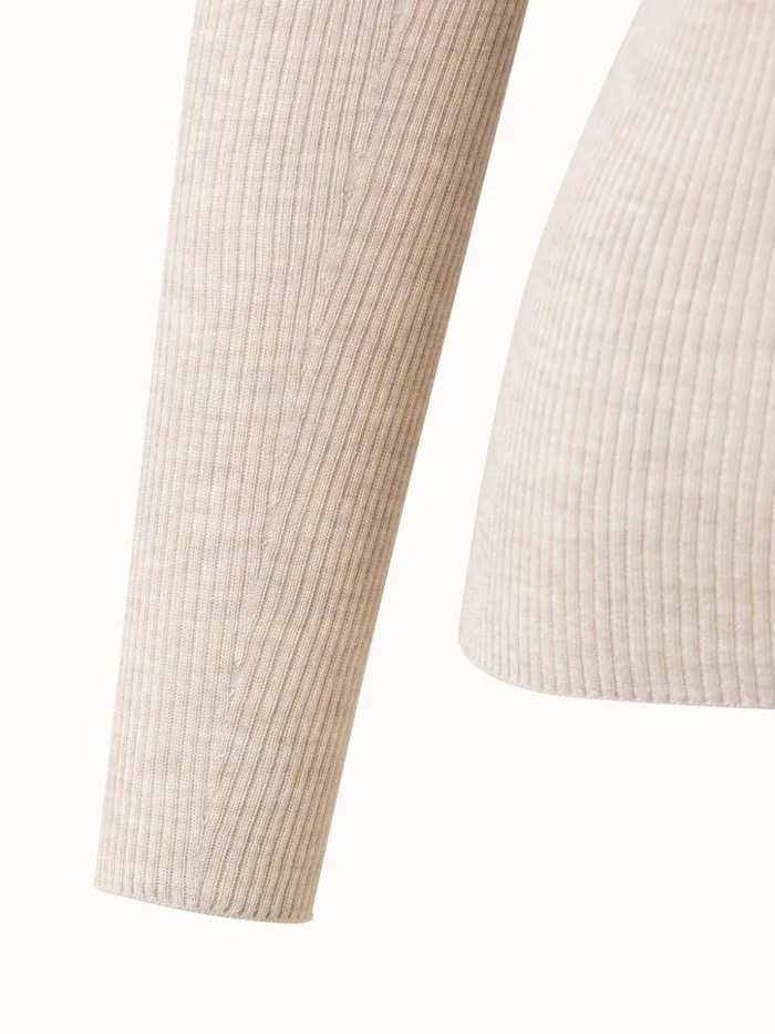 Cashmere Silk Fine Rib Mockneck Bl Women Akris Knitwear