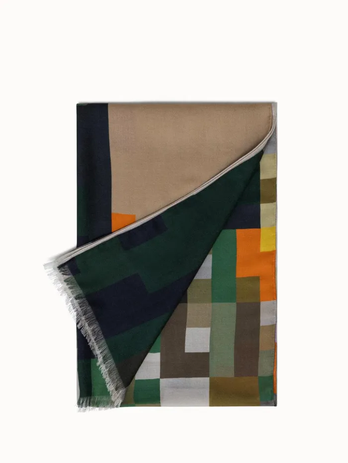 Cashmere Silk Scarf With Flowers At Home Print Multicolor Women Akris Cashmere