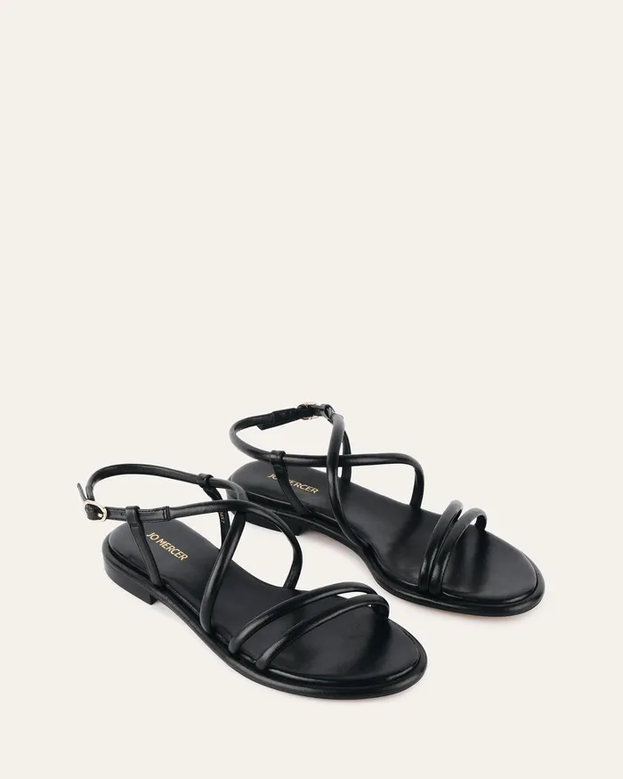 Catalina flat sandals black leather Women FLAT SANDALS jomercer Catalina flat sandals black leather Women FLAT SANDALS jomercer