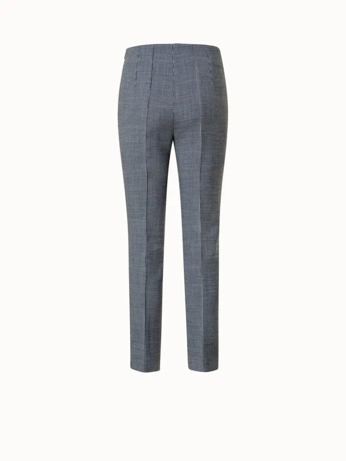 Checked Wool DoubleFace Slim Pants Blackecru Women Akris Pants