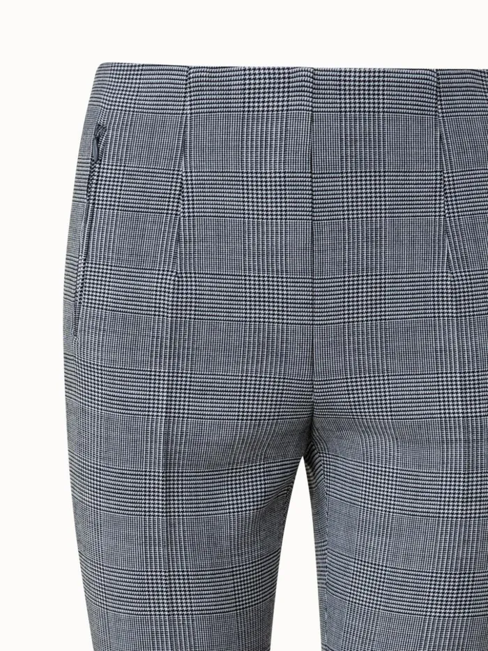 Checked Wool DoubleFace Slim Pants Blackecru Women Akris Pants