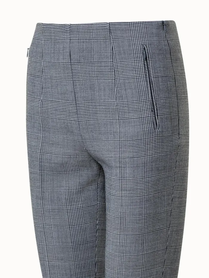 Checked Wool DoubleFace Slim Pants Blackecru Women Akris Pants