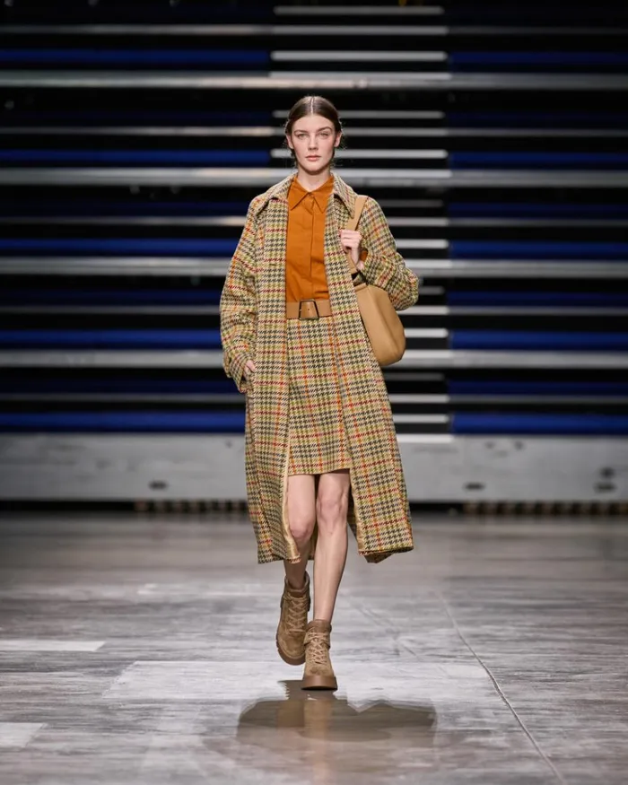Checked Wool Short Skirt Camelmulticolor Women Akris Skirts