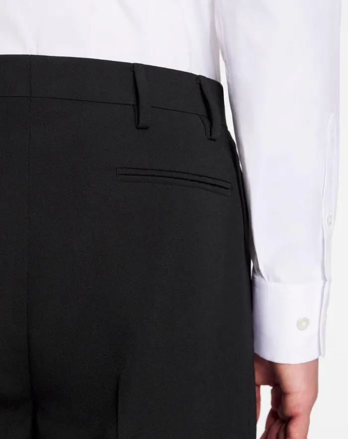 Cigarette Trousers With Side Bands Black Men Lanvin Pants and Shorts