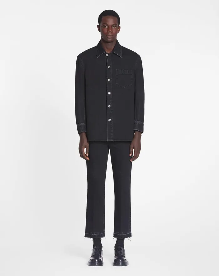 Cocoon Denim Overshirt Black Men Lanvin Shirts Cocoon Denim Overshirt Black Men Lanvin Shirts