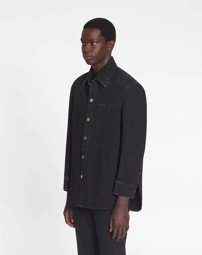 Cocoon Denim Overshirt Black Men Lanvin Shirts Cocoon Denim Overshirt Black Men Lanvin Shirts
