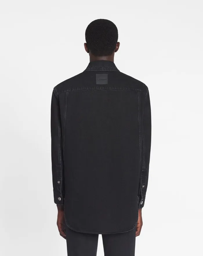 Cocoon Denim Overshirt Black Men Lanvin Shirts Cocoon Denim Overshirt Black Men Lanvin Shirts