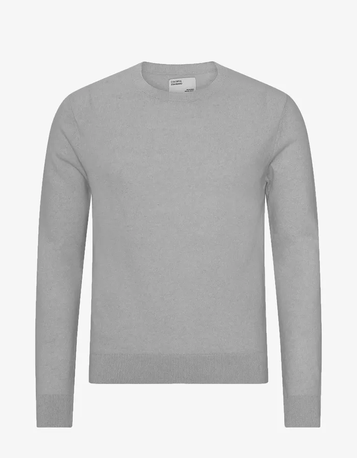 Colorfulstandard Light Merino Wool Crew 8211 Heather Grey Men Knit Sweaters