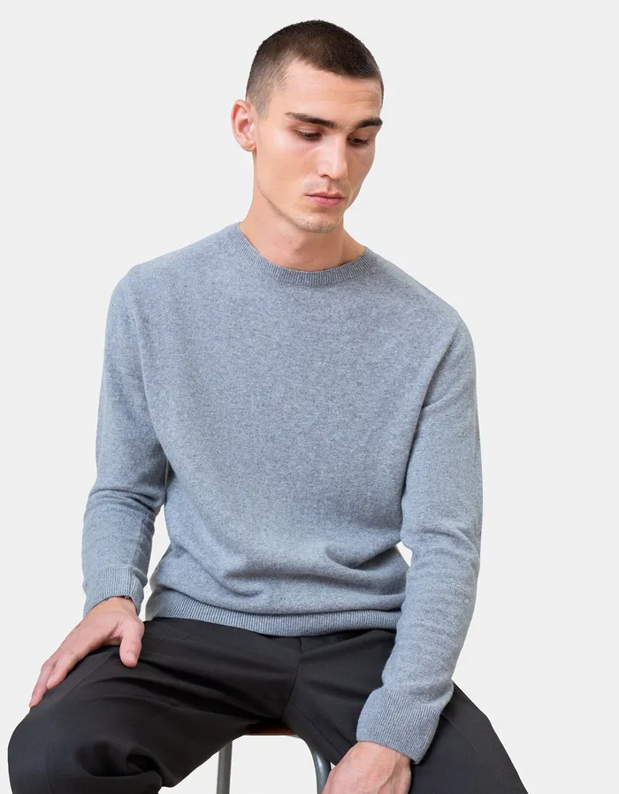 Colorfulstandard Light Merino Wool Crew 8211 Heather Grey Men Knit Sweaters