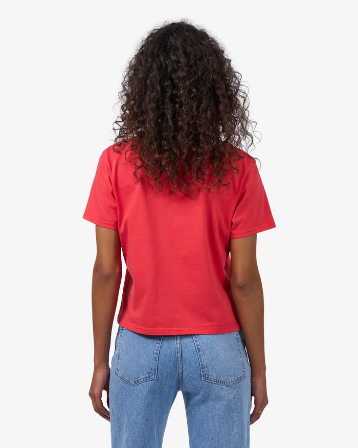 Colorfulstandard Organic Boxy Crop Tee 8211 Magenta Blaze Women TShirts
