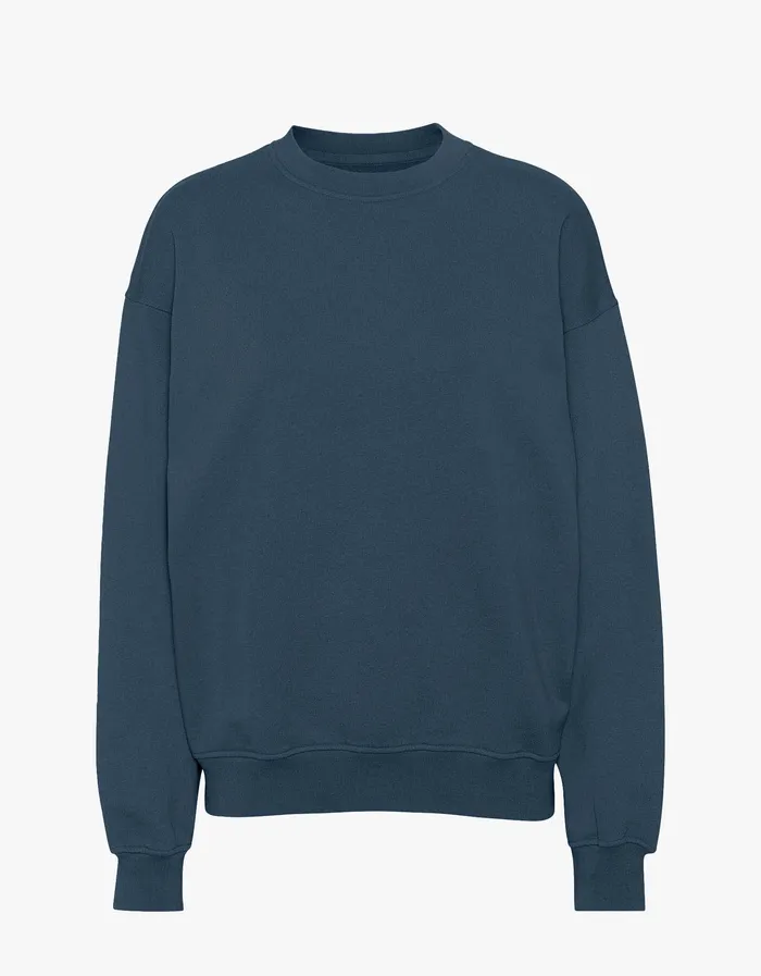 Colorfulstandard Organic Oversized Crew 8211 Petrol Blue Women Crewneck Sweatshirts