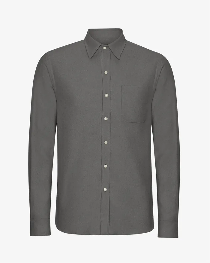 Colorfulstandard Shirts Men Organic Flannel Shirt 8211 Lava Grey