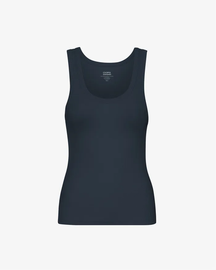 Colorfulstandard Women Organic Rib Tank Top 8211 Navy Blue Women Tank Tops
