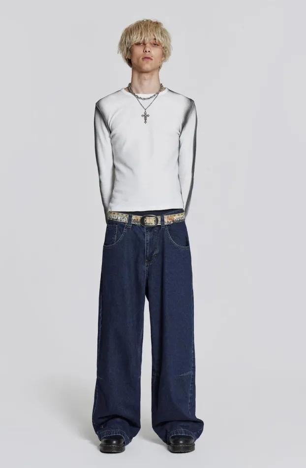 Colossus Jeans MenWomen Jaded London Indigo Low Rise Colossus Baggy Jeans