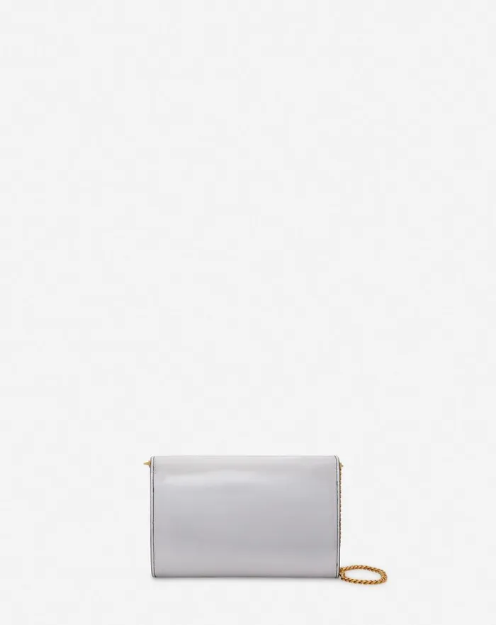 Concerto Wallet On Chain Bag In Metallic Leather Silver Women Lanvin Mini Bags and Clutches