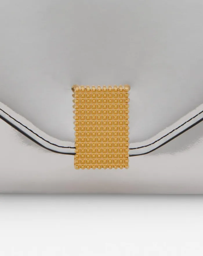 Concerto Wallet On Chain Bag In Metallic Leather Silver Women Lanvin Mini Bags and Clutches