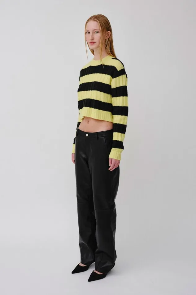 Coretta Leather 8211 Black Women Won Hundred Trousers